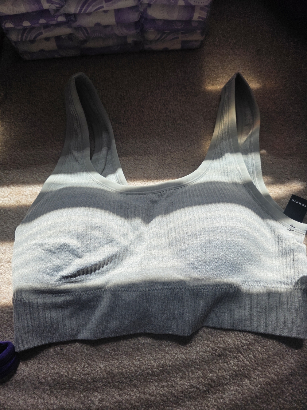 Seamless Light Gray Purple And Black Sports Bras From Torrid